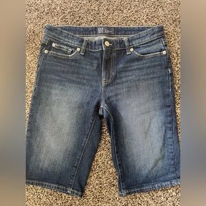 GAP Women's Dark Blue Denim Bermudas